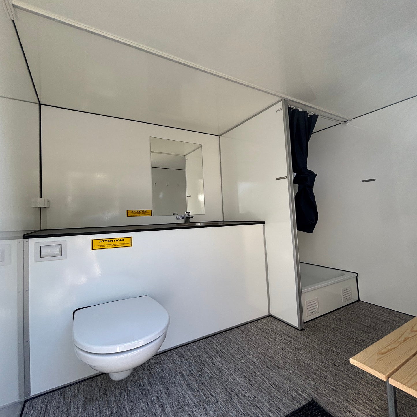 mobile portable bathroom hire interior
